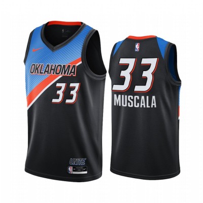 Nike Oklahoma City Thunder #33 Mike Muscala Black NBA Swingman 2020-21 City Edition Jersey Men's
